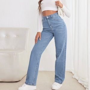 SHEIN Frenchy High Waisted Straight Leg Jeans💙